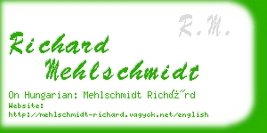 richard mehlschmidt business card